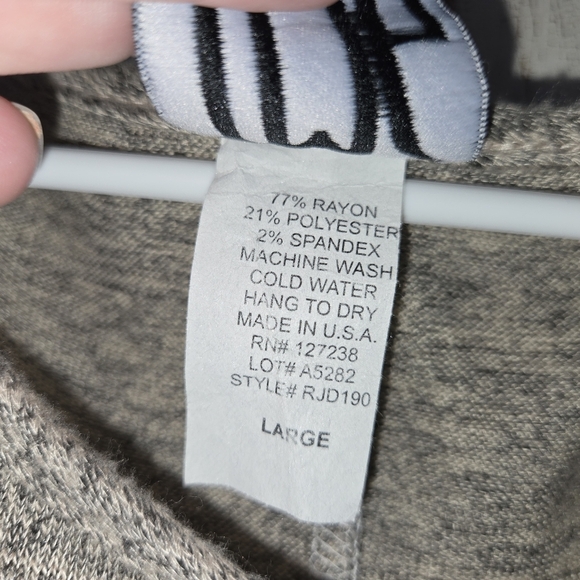 TMG New York ribbed knit 3/4 sleeve dress Heather Gray Large Chic Casual - Picture 4 of 6